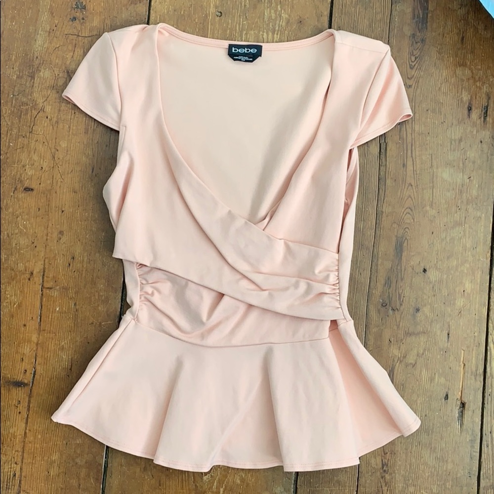 Stretchy cross cross sexy pink top